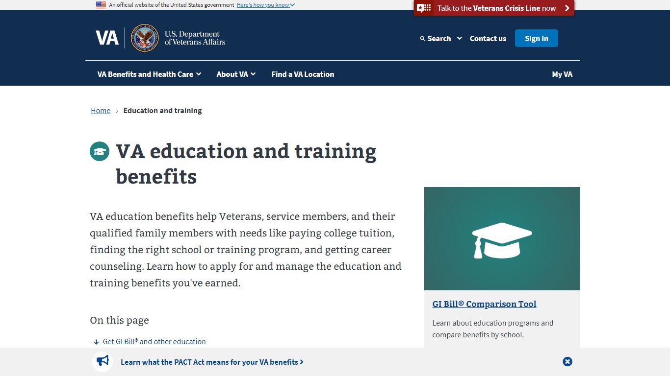 VA Education And Training Benefits | Veterans Affairs